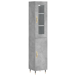 vidaXL Highboard Concrete Grey 34.5x34x180 cm Engineered Wood