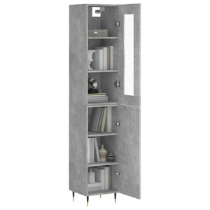 vidaXL Highboard Concrete Grey 34.5x34x180 cm Engineered Wood