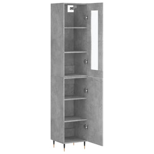 vidaXL Highboard Concrete Grey 34.5x34x180 cm Engineered Wood