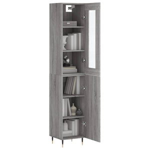 vidaXL Highboard Grey Sonoma 34.5x34x180 cm Engineered Wood