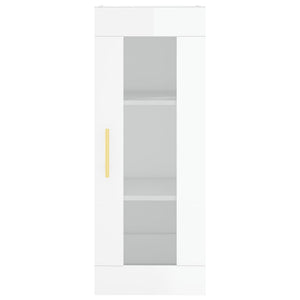 vidaXL Highboard High Gloss White 34.5x34x180 cm Engineered Wood