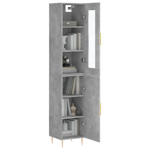 vidaXL Highboard Concrete Grey 34.5x34x180 cm Engineered Wood