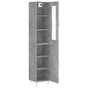 vidaXL Highboard Concrete Grey 34.5x34x180 cm Engineered Wood