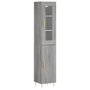 vidaXL Highboard Grey Sonoma 34.5x34x180 cm Engineered Wood