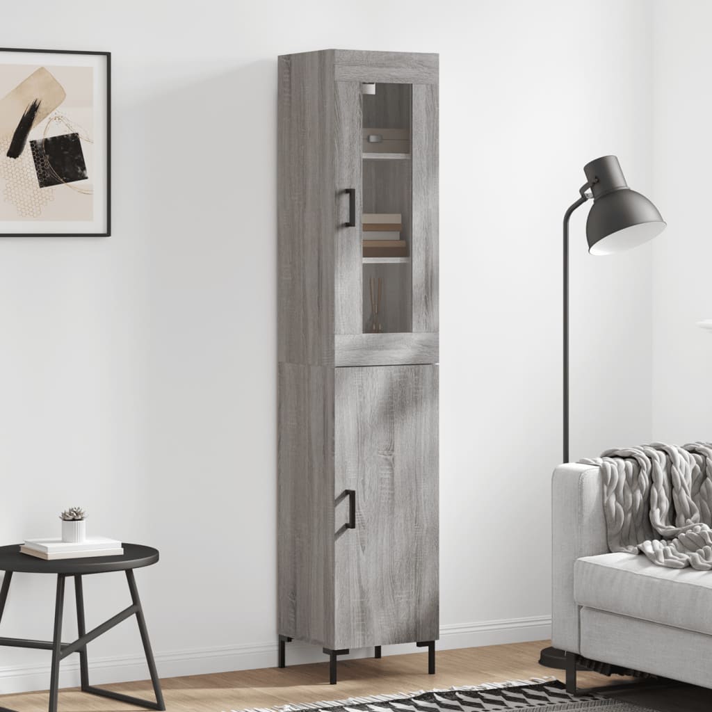 vidaXL Highboard Grey Sonoma 34.5x34x180 cm Engineered Wood