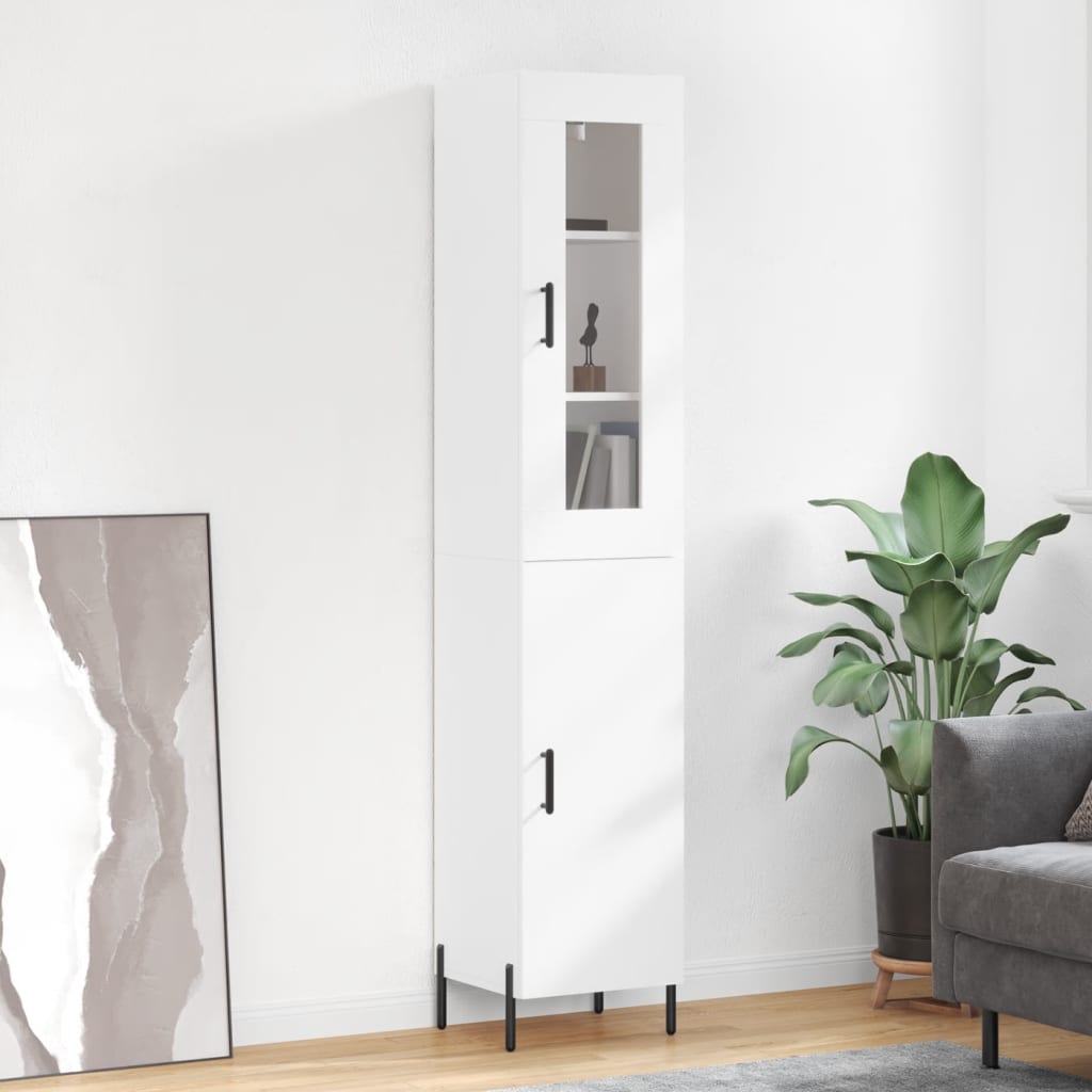 vidaXL Highboard White 34.5x34x180 cm Engineered Wood