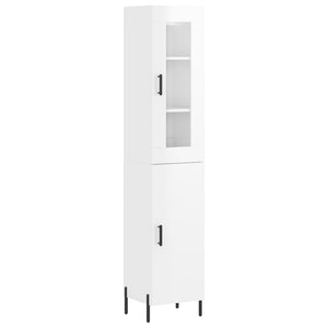 vidaXL Highboard High Gloss White 34.5x34x180 cm Engineered Wood