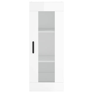 vidaXL Highboard High Gloss White 34.5x34x180 cm Engineered Wood