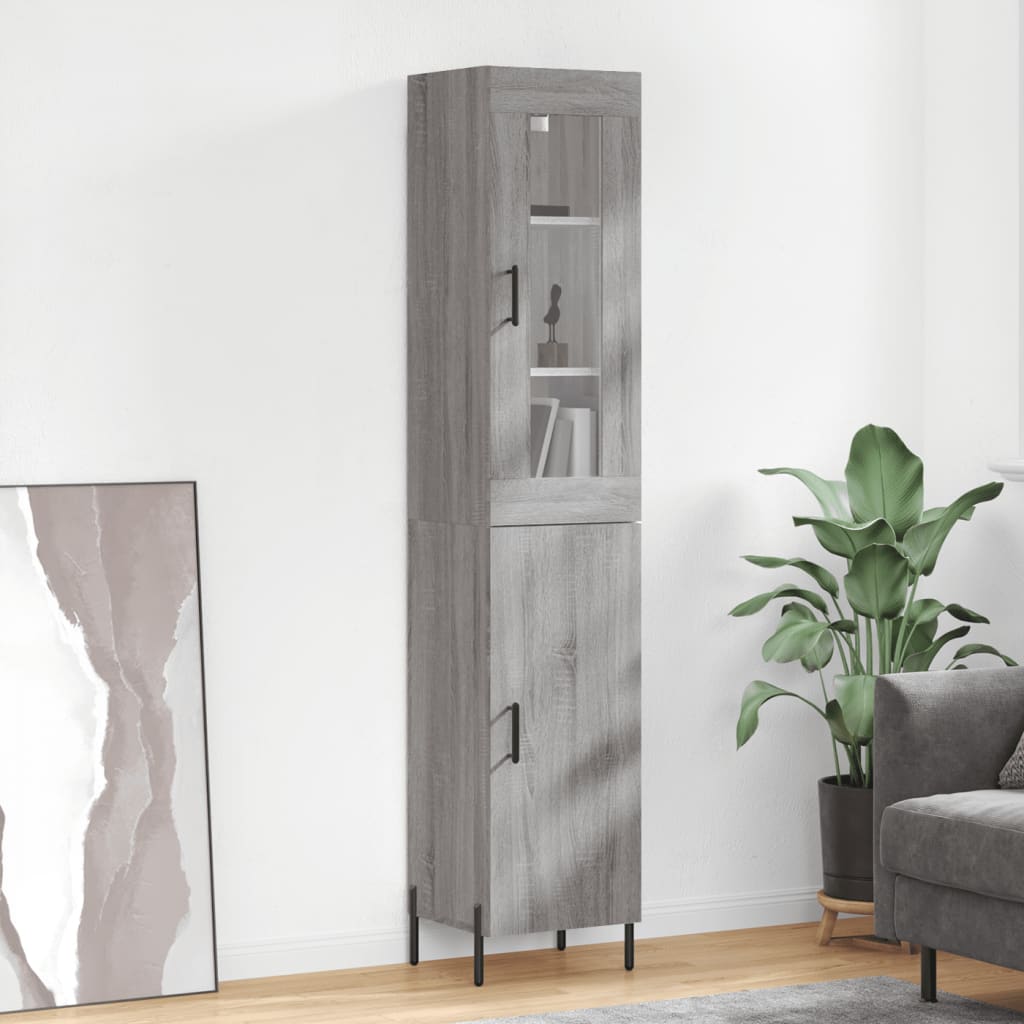 vidaXL Highboard Grey Sonoma 34.5x34x180 cm Engineered Wood