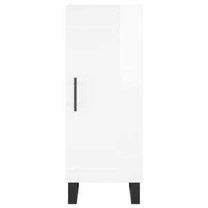 vidaXL Highboard High Gloss White 34.5x34x180 cm Engineered Wood