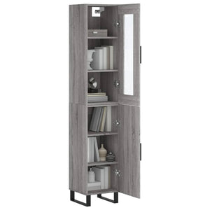 vidaXL Highboard Grey Sonoma 34.5x34x180 cm Engineered Wood