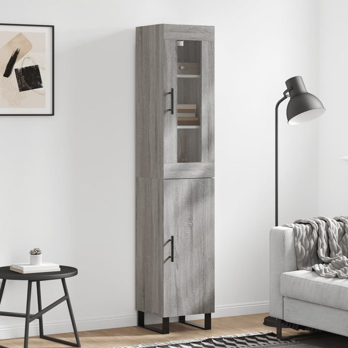 vidaXL Highboard Grey Sonoma 34.5x34x180 cm Engineered Wood