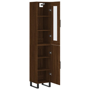 vidaXL Highboard Brown Oak 34.5x34x180 cm Engineered Wood