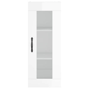 vidaXL Highboard High Gloss White 34.5x34x180 cm Engineered Wood