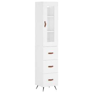 vidaXL Highboard White 34.5x34x180 cm Engineered Wood