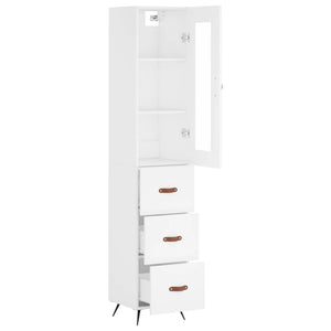 vidaXL Highboard White 34.5x34x180 cm Engineered Wood