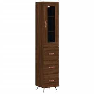 vidaXL Highboard Brown Oak 34.5x34x180 cm Engineered Wood