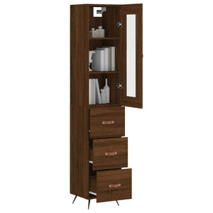 vidaXL Highboard Brown Oak 34.5x34x180 cm Engineered Wood