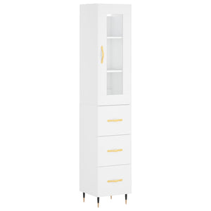 vidaXL Highboard White 34.5x34x180 cm Engineered Wood