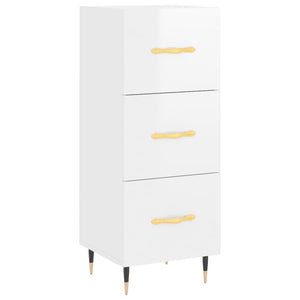 vidaXL Highboard High Gloss White 34.5x34x180 cm Engineered Wood