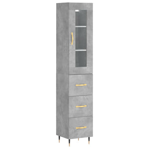 vidaXL Highboard Concrete Grey 34.5x34x180 cm Engineered Wood