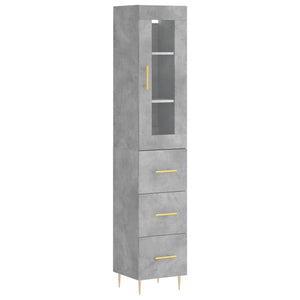 vidaXL Highboard Concrete Grey 34.5x34x180 cm Engineered Wood