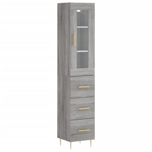 vidaXL Highboard Grey Sonoma 34.5x34x180 cm Engineered Wood