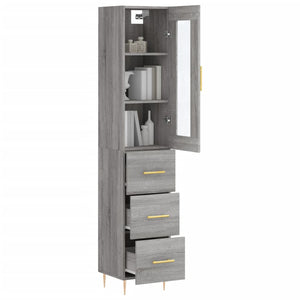 vidaXL Highboard Grey Sonoma 34.5x34x180 cm Engineered Wood