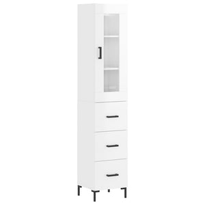 vidaXL Highboard High Gloss White 34.5x34x180 cm Engineered Wood