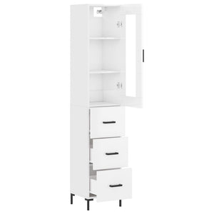 vidaXL Highboard High Gloss White 34.5x34x180 cm Engineered Wood