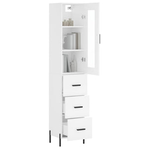 vidaXL Highboard White 34.5x34x180 cm Engineered Wood