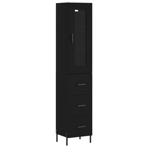 vidaXL Highboard Black 34.5x34x180 cm Engineered Wood