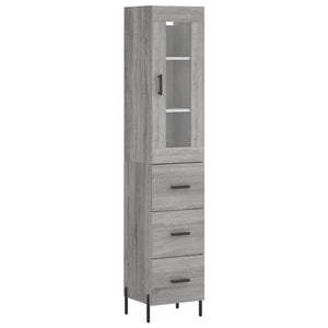 vidaXL Highboard Grey Sonoma 34.5x34x180 cm Engineered Wood