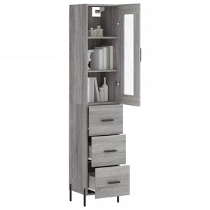 vidaXL Highboard Grey Sonoma 34.5x34x180 cm Engineered Wood