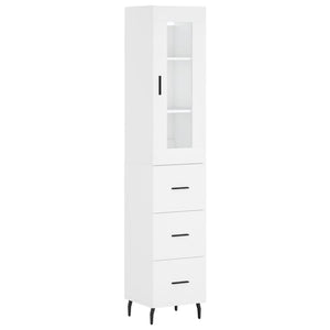 vidaXL Highboard White 34.5x34x180 cm Engineered Wood