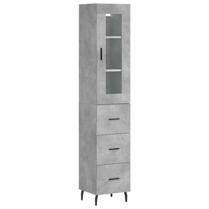 vidaXL Highboard Concrete Grey 34.5x34x180 cm Engineered Wood