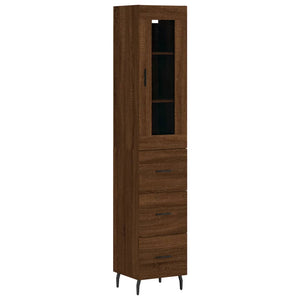 vidaXL Highboard Brown Oak 34.5x34x180 cm Engineered Wood