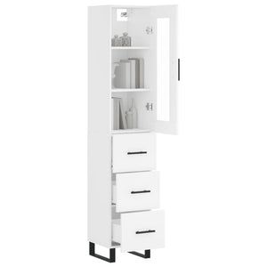 vidaXL Highboard White 34.5x34x180 cm Engineered Wood