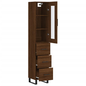 vidaXL Highboard Brown Oak 34.5x34x180 cm Engineered Wood