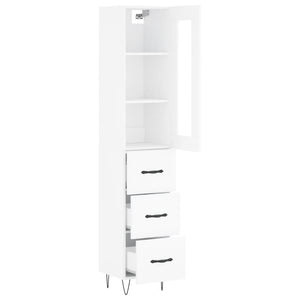 vidaXL Highboard White 34.5x34x180 cm Engineered Wood