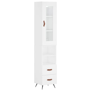 vidaXL Highboard White 34.5x34x180 cm Engineered Wood