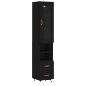 vidaXL Highboard Black 34.5x34x180 cm Engineered Wood