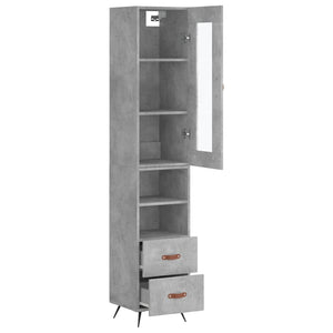 vidaXL Highboard Concrete Grey 34.5x34x180 cm Engineered Wood