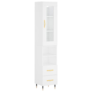 vidaXL Highboard White 34.5x34x180 cm Engineered Wood