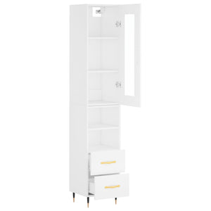 vidaXL Highboard White 34.5x34x180 cm Engineered Wood