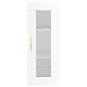 vidaXL Highboard High Gloss White 34.5x34x180 cm Engineered Wood