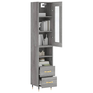 vidaXL Highboard Grey Sonoma 34.5x34x180 cm Engineered Wood