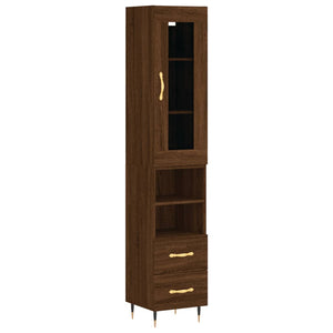 vidaXL Highboard Brown Oak 34.5x34x180 cm Engineered Wood