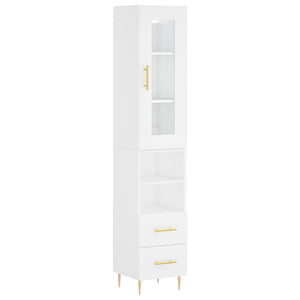 vidaXL Highboard White 34.5x34x180 cm Engineered Wood