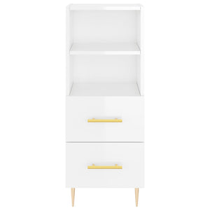 vidaXL Highboard High Gloss White 34.5x34x180 cm Engineered Wood